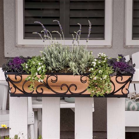 window boxes for metal railings|flower box holders for railings.